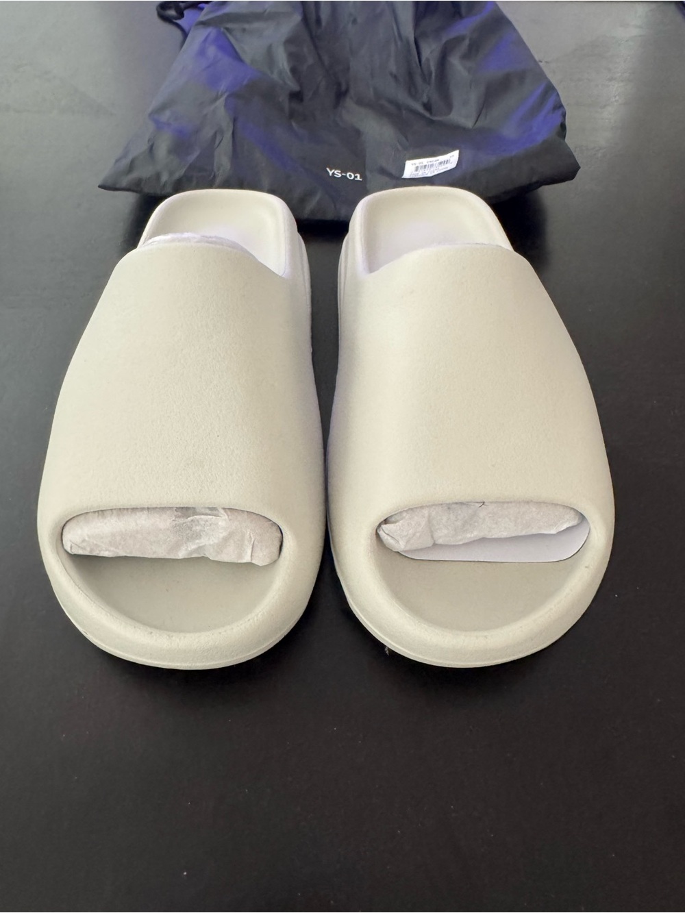 Authentic YS-01 Yeezy Men's Foam Slide Sandals in Pale Stone